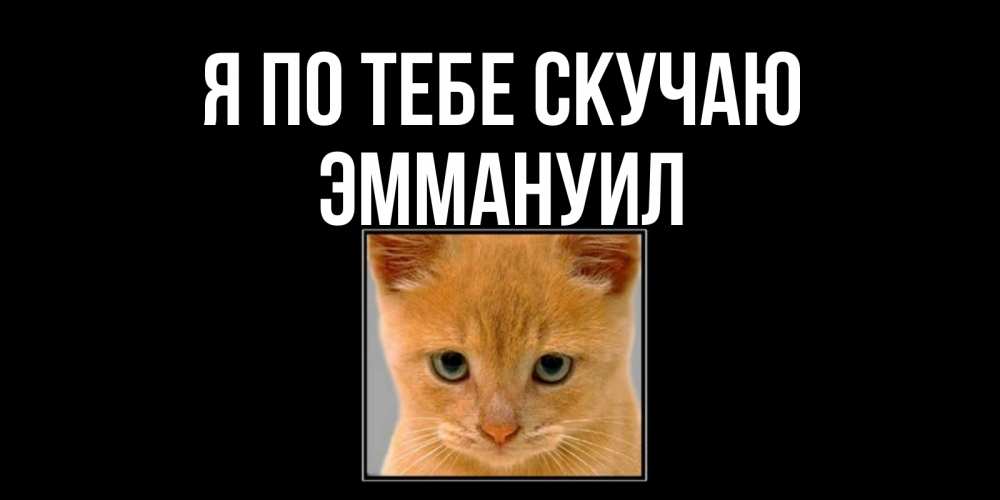 Открытка на каждый день с именем, Эммануил Я по тебе скучаю открытки рыжий котенок скучает по тебе Прикольная открытка с пожеланием онлайн скачать бесплатно 