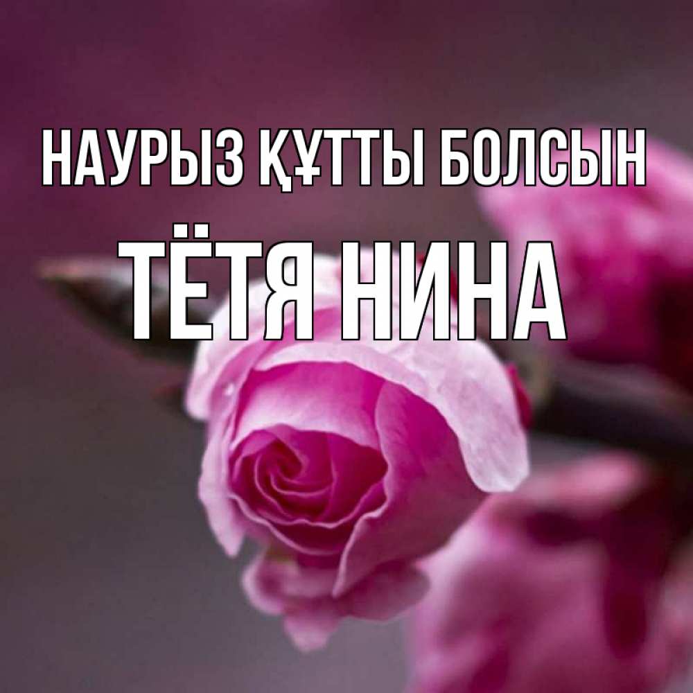 Открытка на каждый день с именем, Тётя-Нина Наурыз құтты болсын весна Прикольная открытка с пожеланием онлайн скачать бесплатно 
