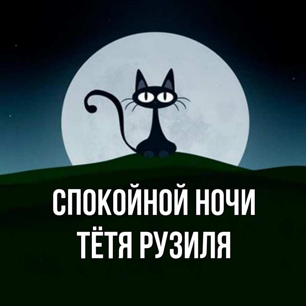 Открытка на каждый день с именем, Тётя-Рузиля Спокойной ночи хорошо выспаться ночью и без кошмаров Прикольная открытка с пожеланием онлайн скачать бесплатно 
