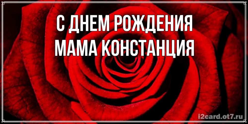 Открытка на каждый день с именем, Мама-Констанция С днем рождения алая роза Прикольная открытка с пожеланием онлайн скачать бесплатно 