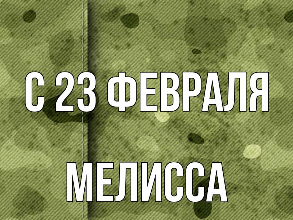 Открытка на каждый день с именем, Мелисса С 23 февраля 23 февраля Прикольная открытка с пожеланием онлайн скачать бесплатно 
