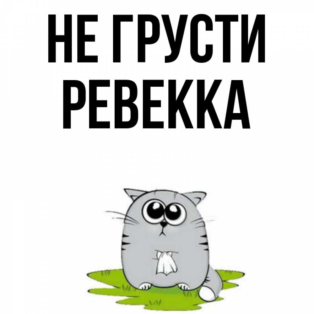 Открытка на каждый день с именем, Ревекка Не грусти грустный котяра Прикольная открытка с пожеланием онлайн скачать бесплатно 