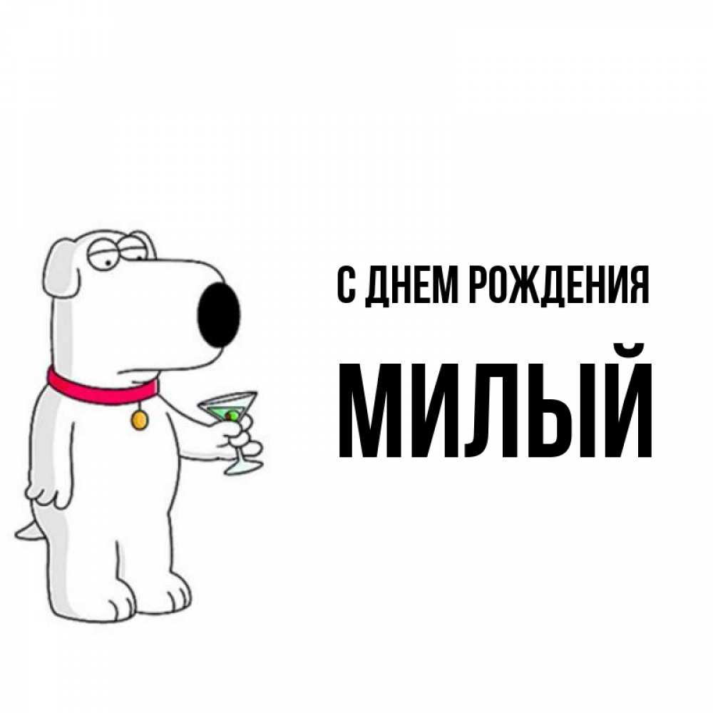 Открытка на каждый день с именем, милый С днем рождения песик с оливками Прикольная открытка с пожеланием онлайн скачать бесплатно 