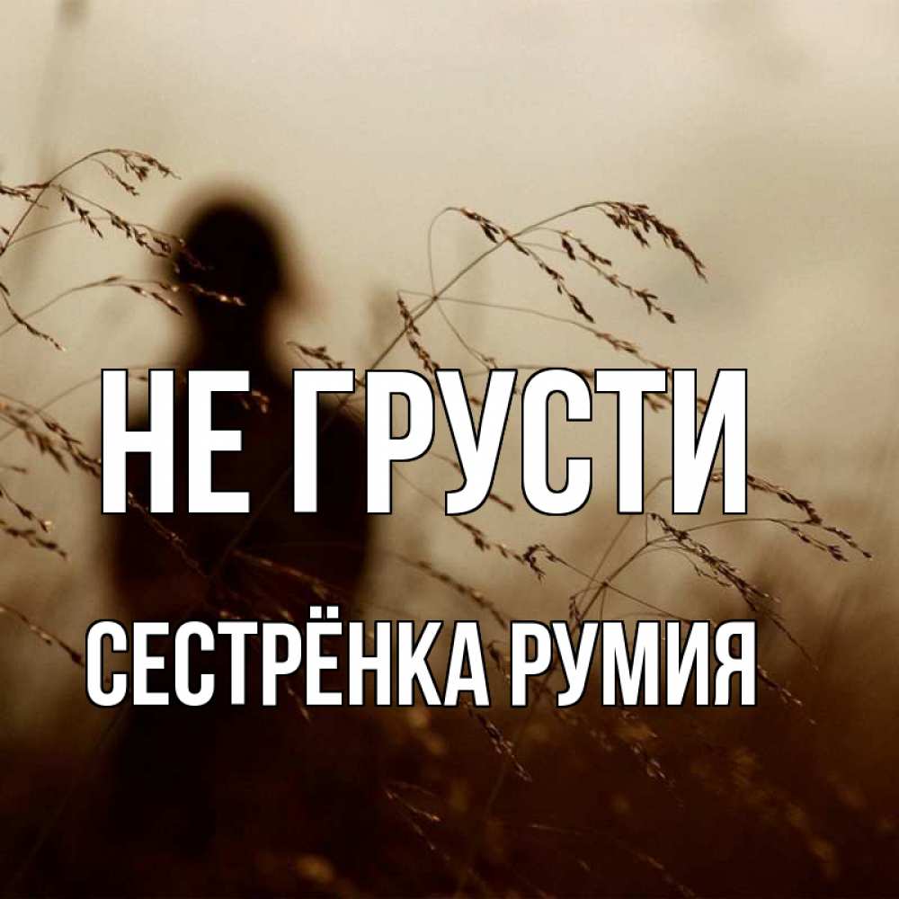 Открытка на каждый день с именем, Сестрёнка-Румия Не грусти грусть Прикольная открытка с пожеланием онлайн скачать бесплатно 