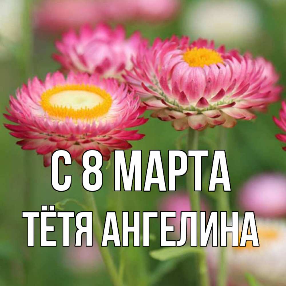 Открытка на каждый день с именем, Тётя-Ангелина С 8 МАРТА подарок на международный женский день Прикольная открытка с пожеланием онлайн скачать бесплатно 