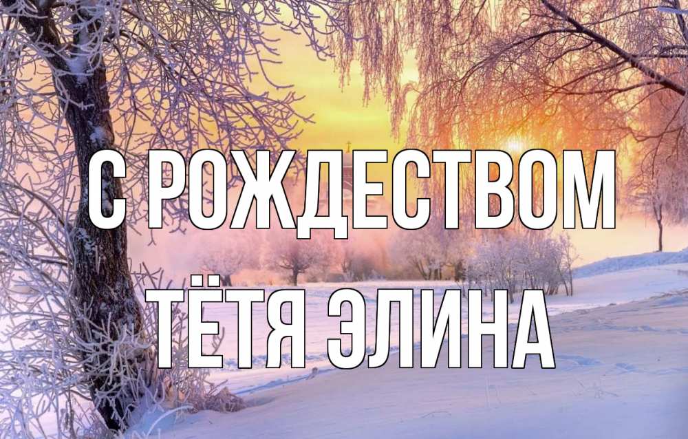 Открытка на каждый день с именем, Тётя-Элина С рождеством рождество, лес, зима 1 Прикольная открытка с пожеланием онлайн скачать бесплатно 