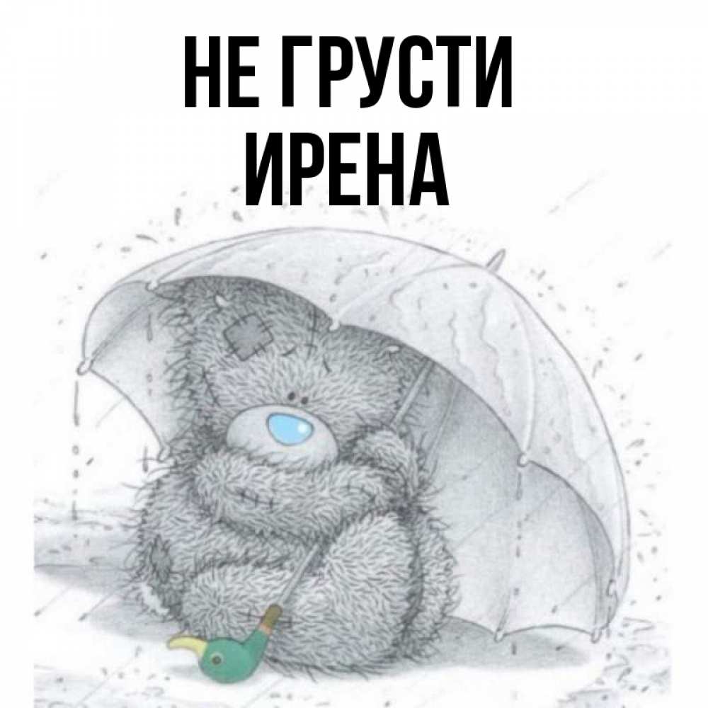 Открытка на каждый день с именем, Ирена Не грусти спасите мишку Тедди Прикольная открытка с пожеланием онлайн скачать бесплатно 