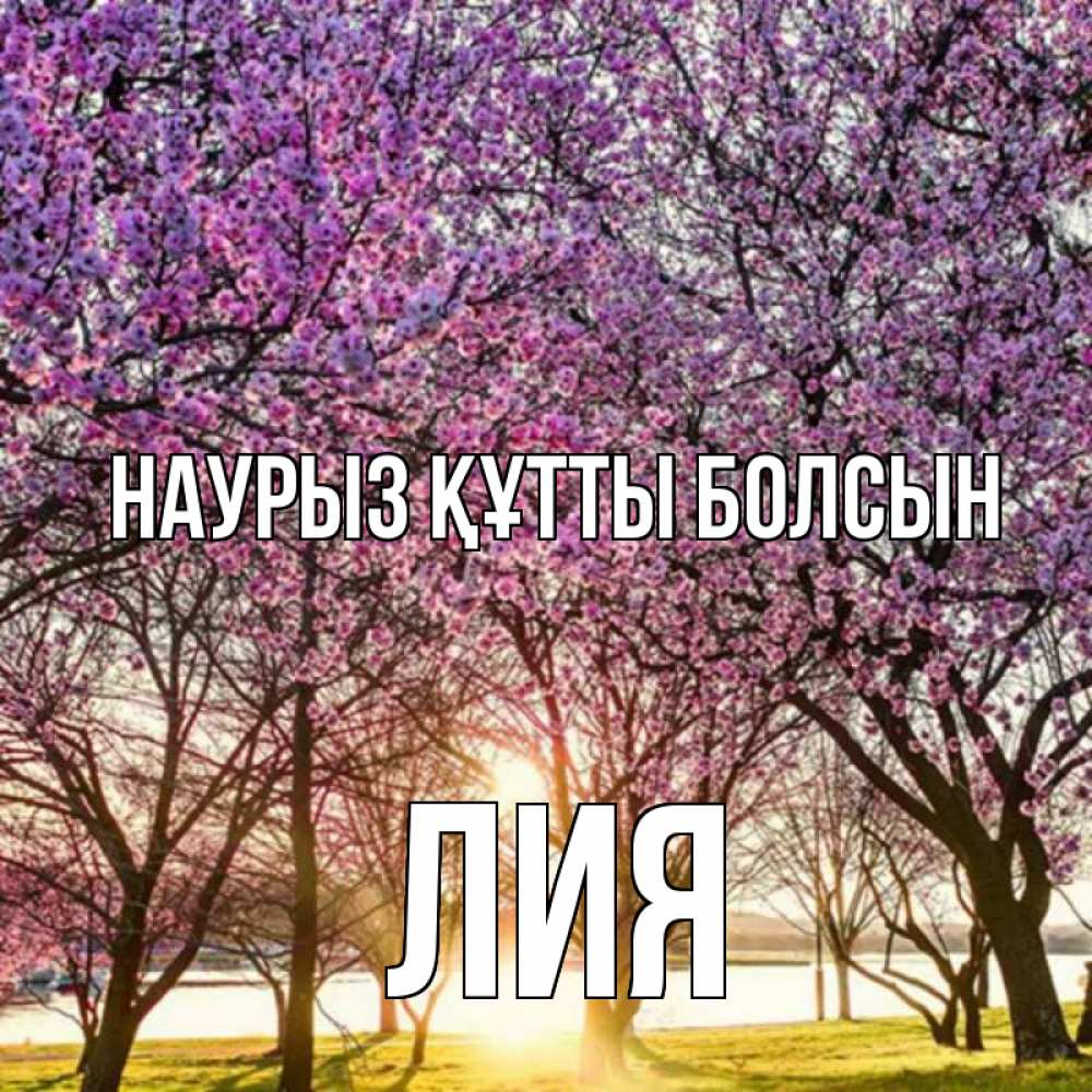 Открытка на каждый день с именем, Лия Наурыз құтты болсын наурыз Прикольная открытка с пожеланием онлайн скачать бесплатно 