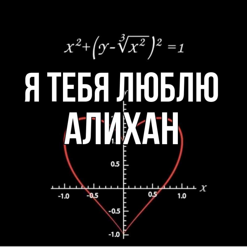 Открытка на каждый день с именем, Алихан Я тебя люблю сердечная формула Прикольная открытка с пожеланием онлайн скачать бесплатно 