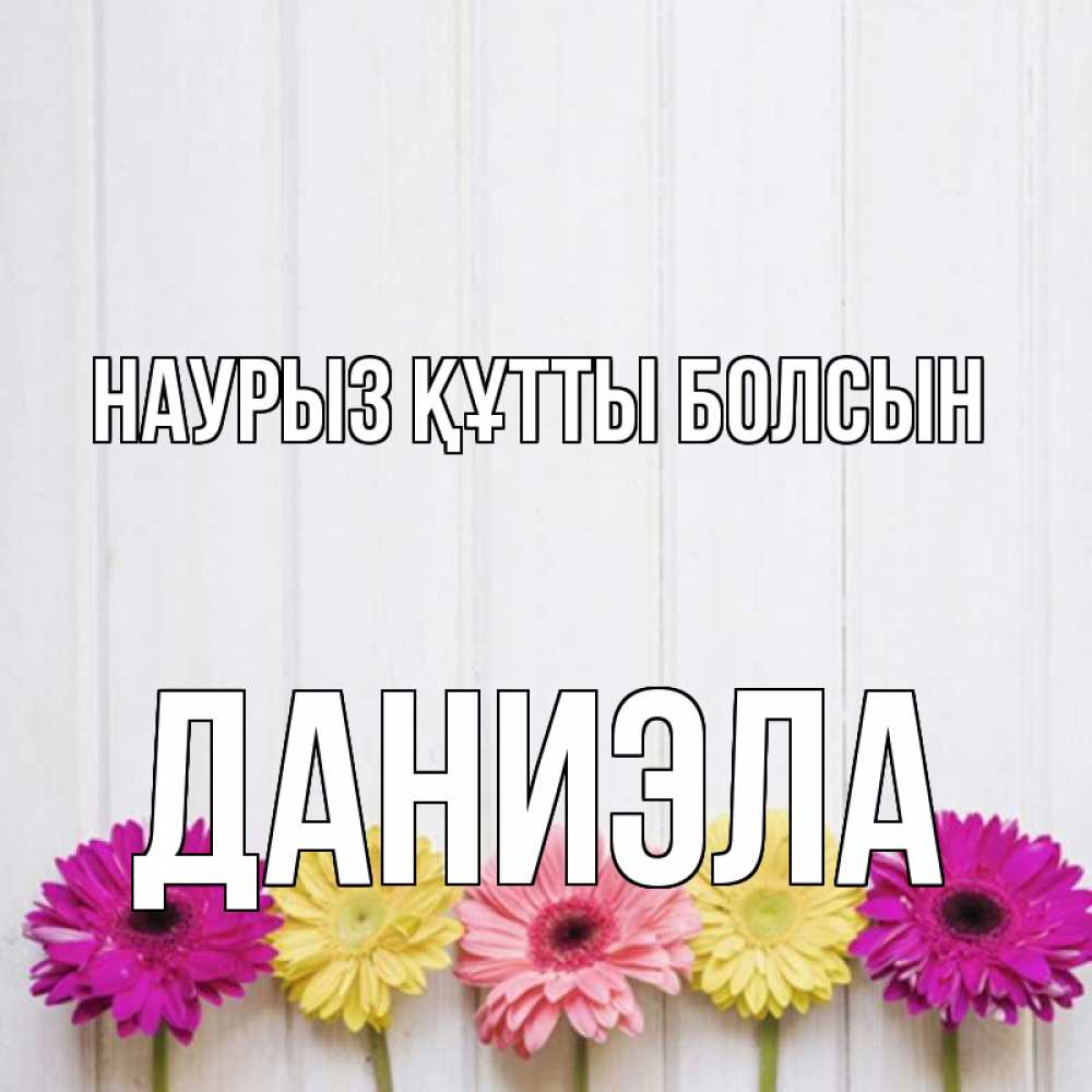 Открытка на каждый день с именем, Даниэла Наурыз құтты болсын женщинам 1 Прикольная открытка с пожеланием онлайн скачать бесплатно 