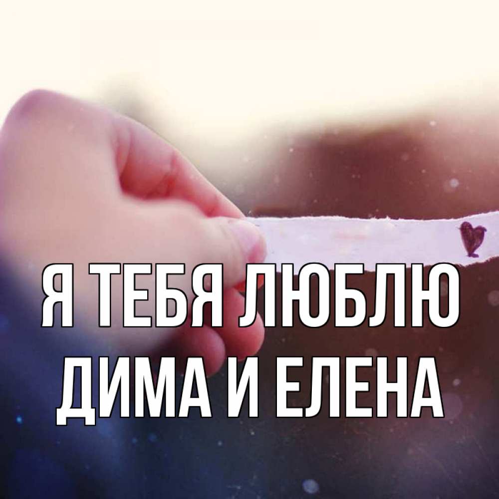 Открытка на каждый день с именем, Дима-и-Елена Я тебя люблю для тебя Прикольная открытка с пожеланием онлайн скачать бесплатно 