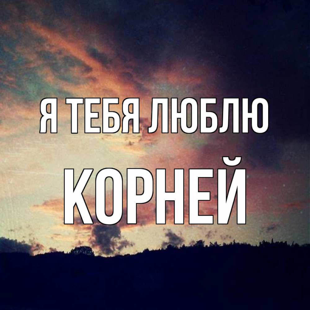 Открытка на каждый день с именем, Корней Я тебя люблю закат Прикольная открытка с пожеланием онлайн скачать бесплатно 