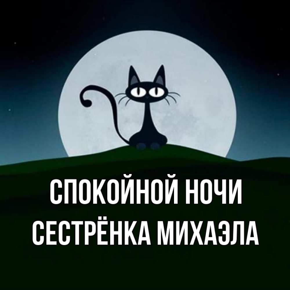 Открытка на каждый день с именем, Сестрёнка-Михаэла Спокойной ночи хорошо выспаться ночью и без кошмаров Прикольная открытка с пожеланием онлайн скачать бесплатно 