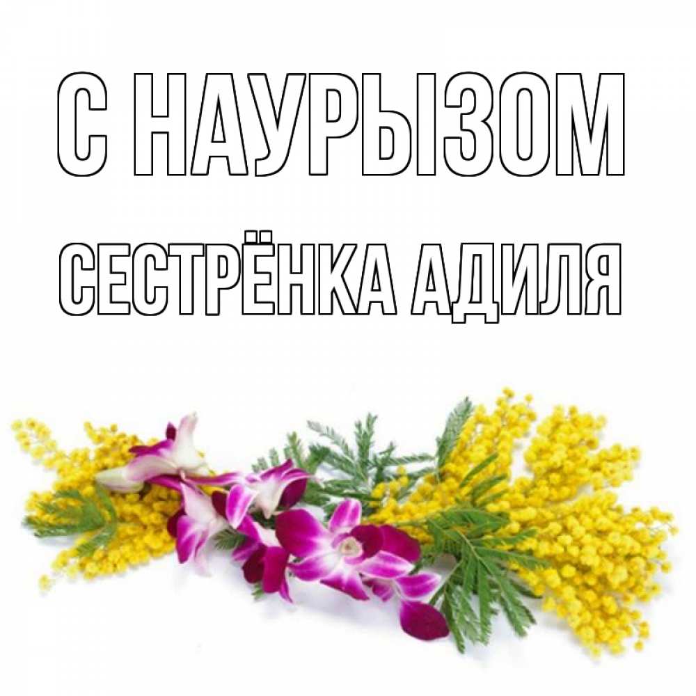 Открытка на каждый день с именем, Сестрёнка-Адиля С наурызом открытка на международный женский день с цветами  1 Прикольная открытка с пожеланием онлайн скачать бесплатно 