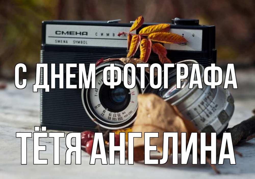 Открытка на каждый день с именем, Тётя-Ангелина С днем фотографа с днем фотографа Прикольная открытка с пожеланием онлайн скачать бесплатно 