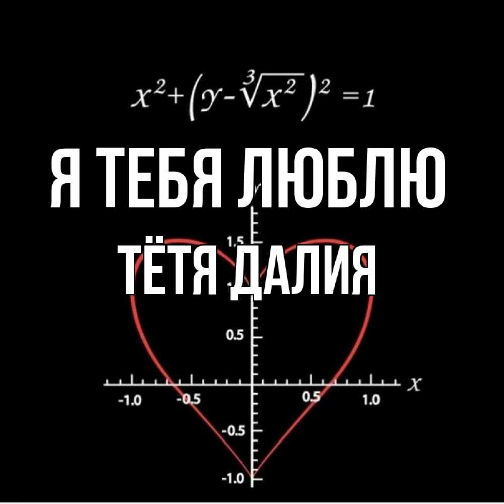Открытка на каждый день с именем, Тётя-Далия Я тебя люблю сердечная формула Прикольная открытка с пожеланием онлайн скачать бесплатно 