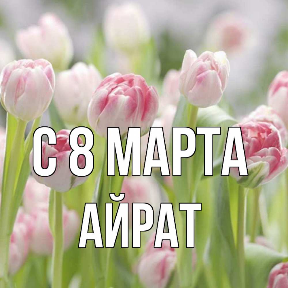 Открытка на каждый день с именем, Айрат С 8 МАРТА цветы Прикольная открытка с пожеланием онлайн скачать бесплатно 