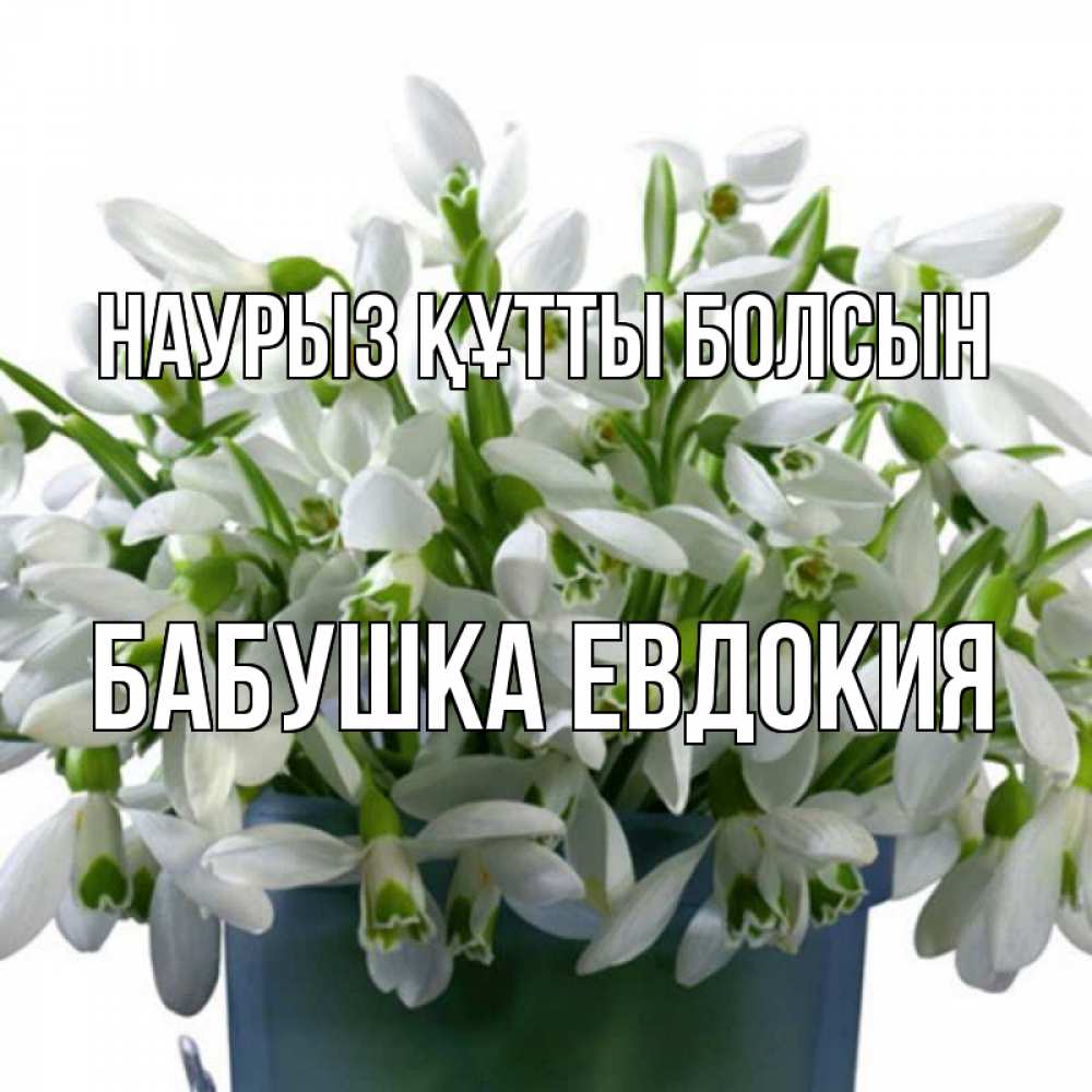 Открытка на каждый день с именем, Бабушка-Евдокия Наурыз құтты болсын цветы к наурызу Прикольная открытка с пожеланием онлайн скачать бесплатно 