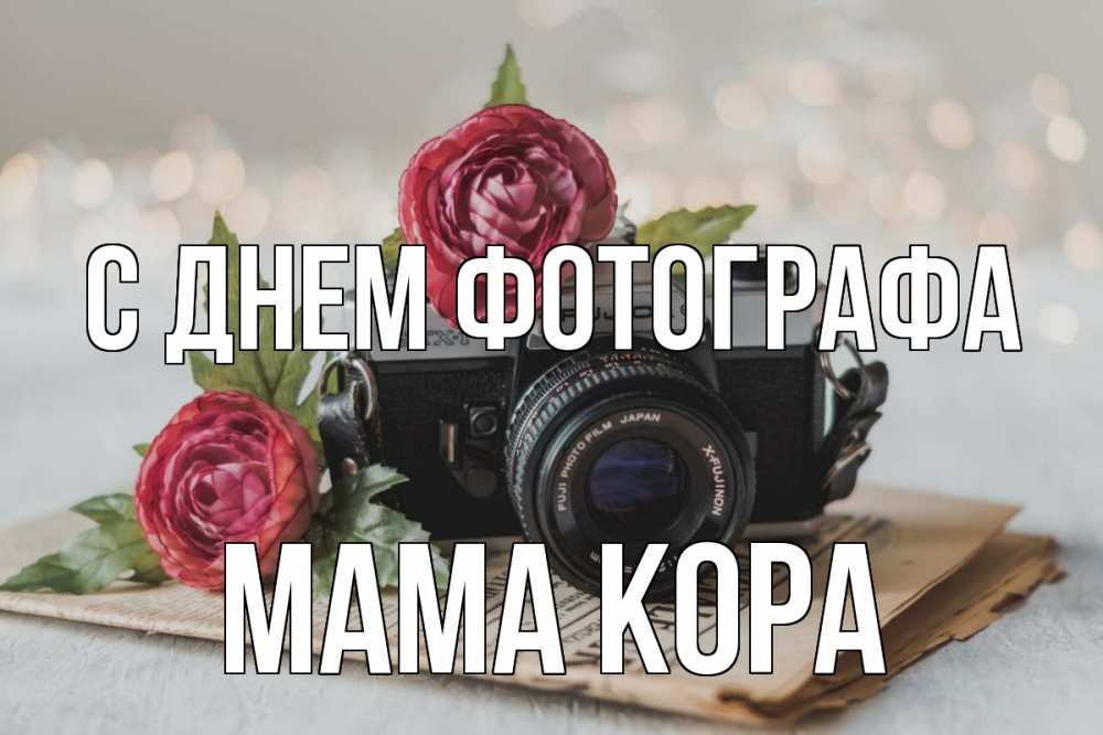 Открытка на каждый день с именем, Мама-Кора С днем фотографа с днем фотографа Прикольная открытка с пожеланием онлайн скачать бесплатно 