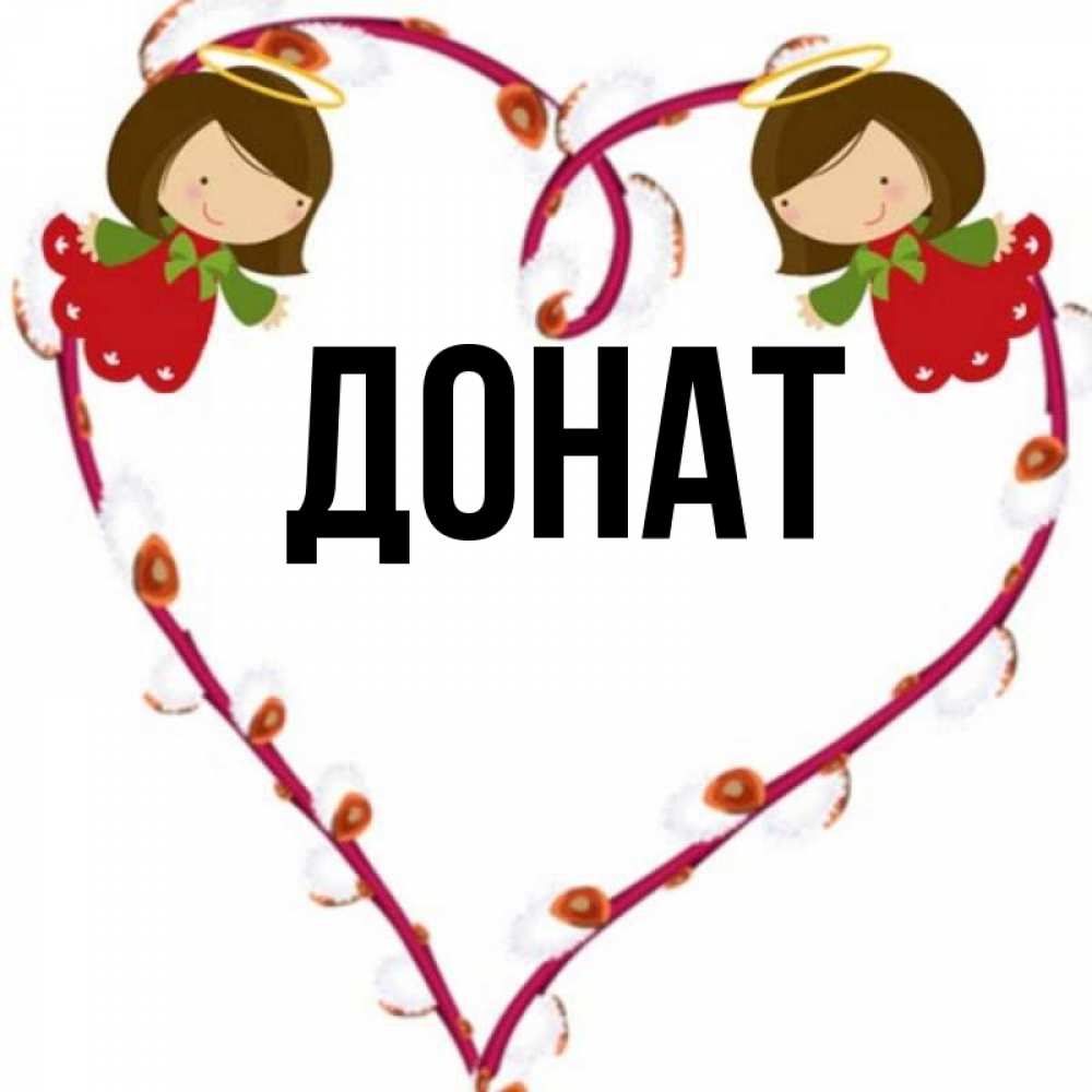 Открытка на каждый день с именем, Донат Главная рамочка в виде сердца Прикольная открытка с пожеланием онлайн скачать бесплатно 