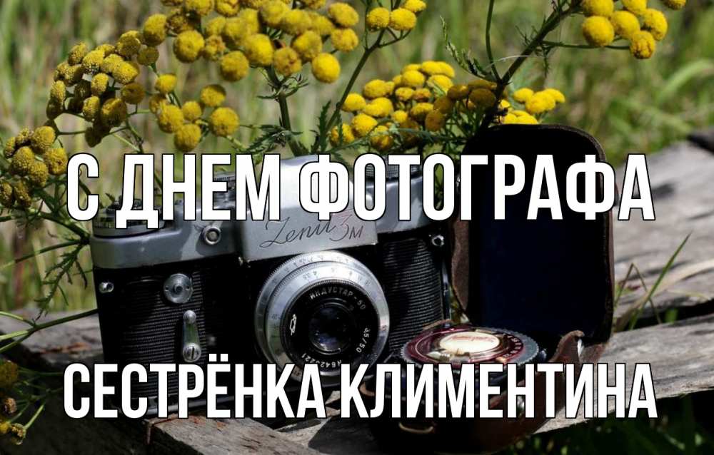 Открытка на каждый день с именем, Сестрёнка-Климентина С днем фотографа с днем фотографа Прикольная открытка с пожеланием онлайн скачать бесплатно 