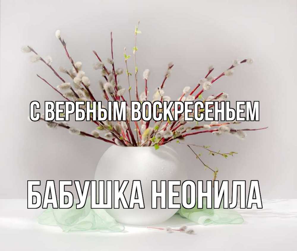 Открытка на каждый день с именем, Бабушка-Неонила С вербным воскресеньем верба Прикольная открытка с пожеланием онлайн скачать бесплатно 