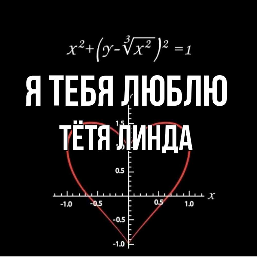 Открытка на каждый день с именем, Тётя-Линда Я тебя люблю сердечная формула Прикольная открытка с пожеланием онлайн скачать бесплатно 