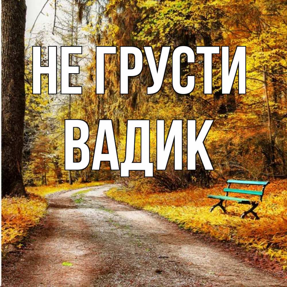 Открытка на каждый день с именем, Вадик Не грусти зеленая лавочка Прикольная открытка с пожеланием онлайн скачать бесплатно 