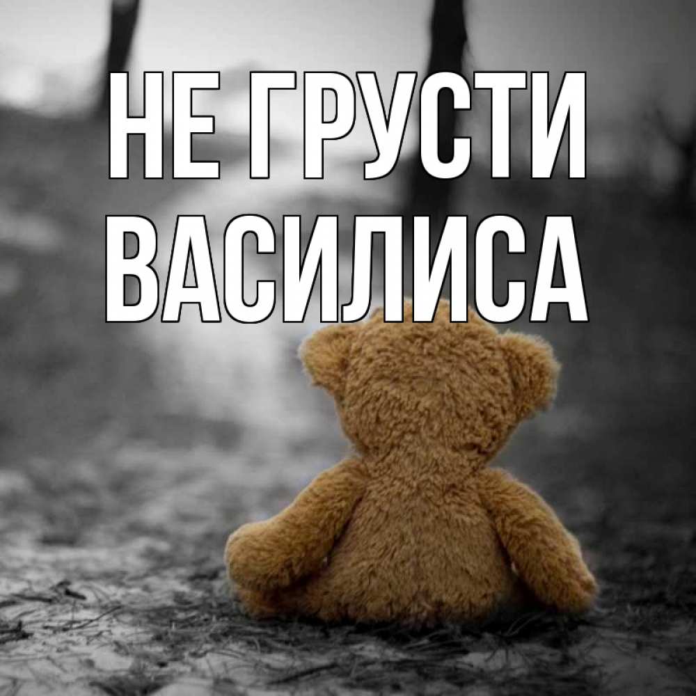 Открытка на каждый день с именем, Василиса Не грусти медведь со спин Прикольная открытка с пожеланием онлайн скачать бесплатно 