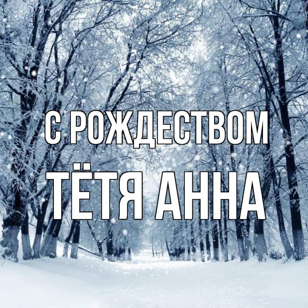 Открытка на каждый день с именем, Тётя-Анна С рождеством снег, лес, парк Прикольная открытка с пожеланием онлайн скачать бесплатно 