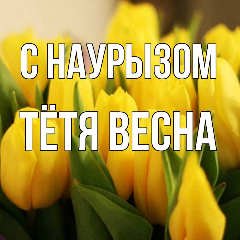 Открытка на каждый день с именем, Тётя-Весна С наурызом цветы Прикольная открытка с пожеланием онлайн скачать бесплатно 