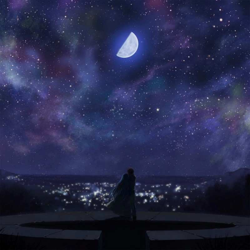 Открытка Звездное небо отражается в море  набережная  Спокойной ночи 