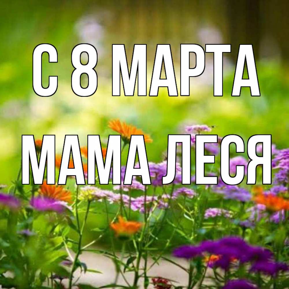 Открытка на каждый день с именем, Мама-Леся С 8 МАРТА цветы Прикольная открытка с пожеланием онлайн скачать бесплатно 