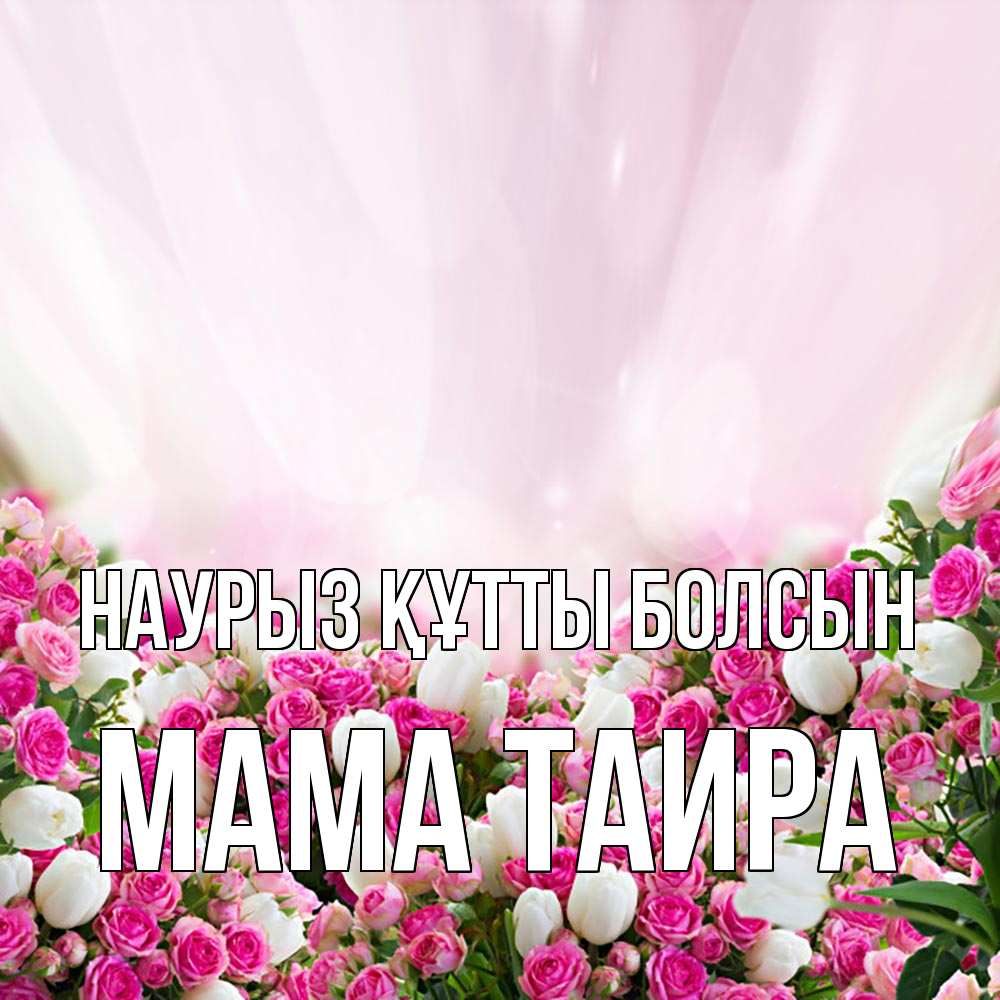Открытка на каждый день с именем, Мама-Таира Наурыз құтты болсын под снегом Прикольная открытка с пожеланием онлайн скачать бесплатно 