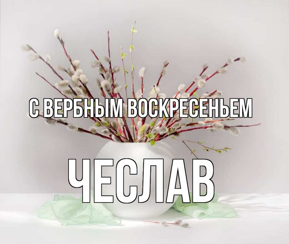 Открытка на каждый день с именем, Чеслав С вербным воскресеньем верба Прикольная открытка с пожеланием онлайн скачать бесплатно 