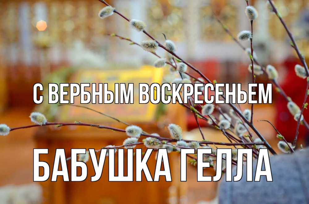Открытка на каждый день с именем, Бабушка-Гелла С вербным воскресеньем верба Прикольная открытка с пожеланием онлайн скачать бесплатно 