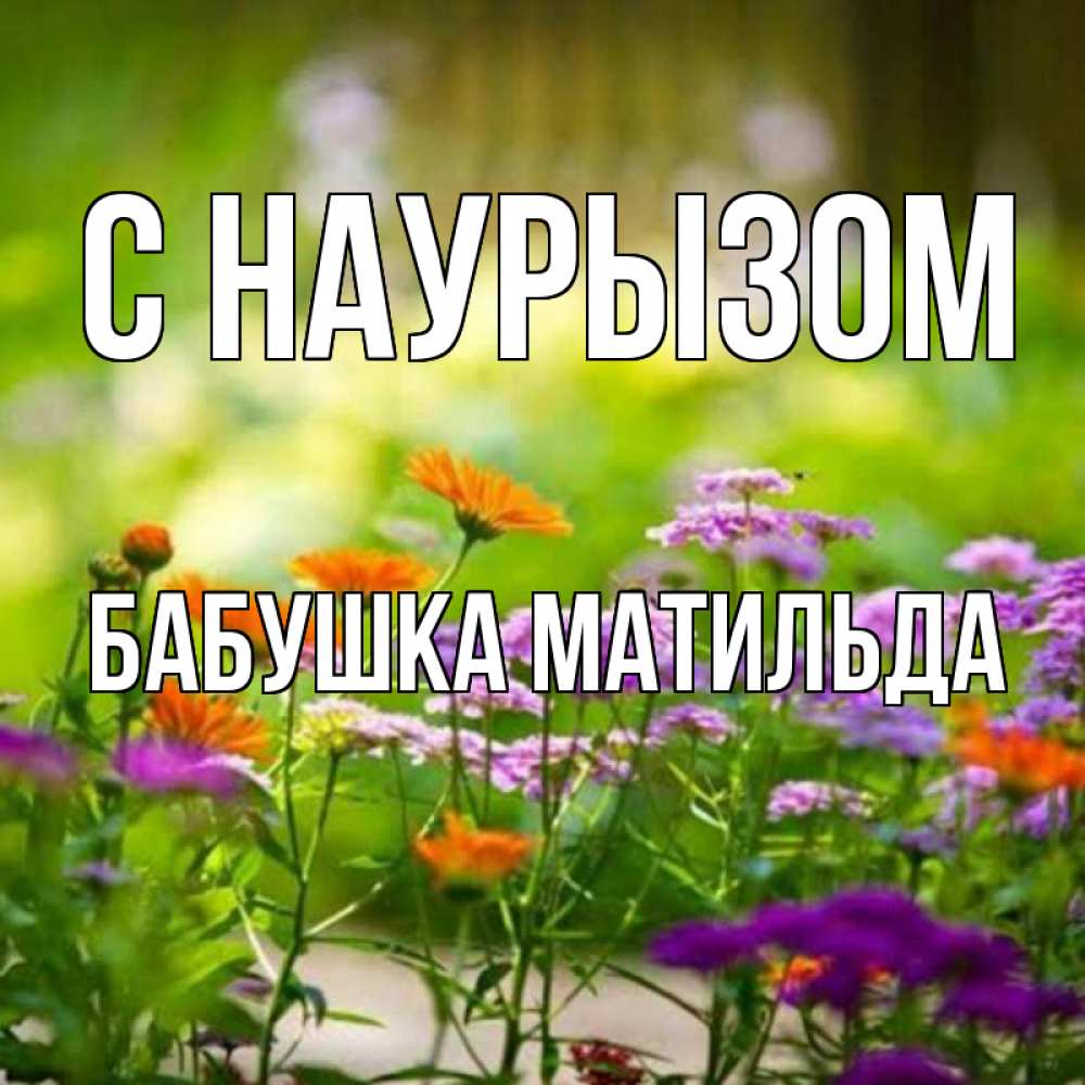 Открытка на каждый день с именем, Бабушка-Матильда С наурызом цветы Прикольная открытка с пожеланием онлайн скачать бесплатно 