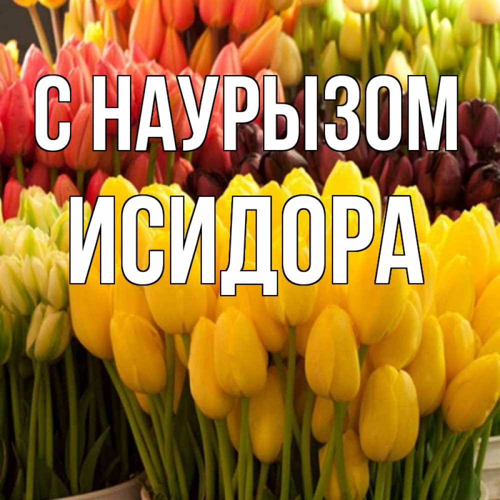 Открытка на каждый день с именем, Исидора С наурызом цветы Прикольная открытка с пожеланием онлайн скачать бесплатно 