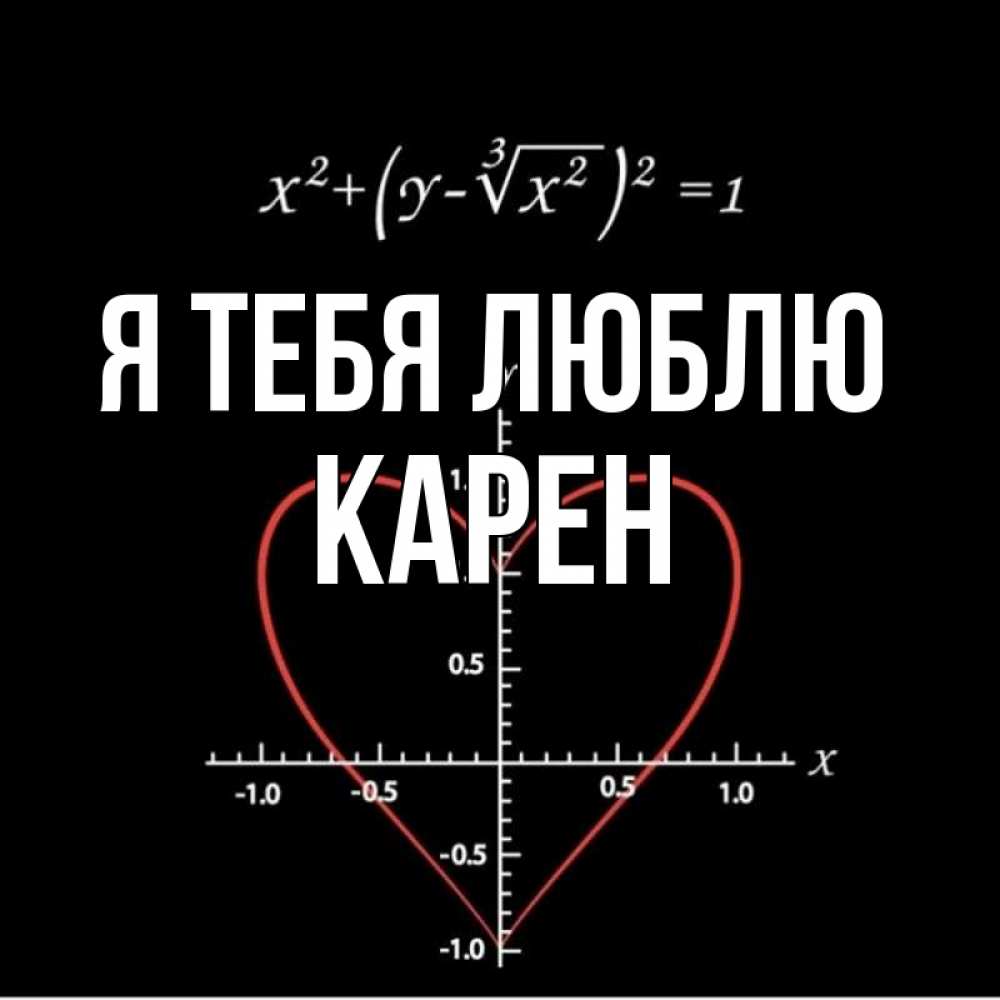 Открытка на каждый день с именем, Карен Я тебя люблю сердечная формула Прикольная открытка с пожеланием онлайн скачать бесплатно 