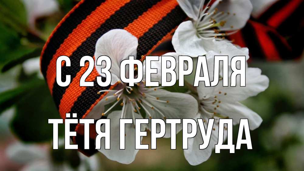 Открытка на каждый день с именем, Тётя-Гертруда С 23 февраля 23 февраля Прикольная открытка с пожеланием онлайн скачать бесплатно 