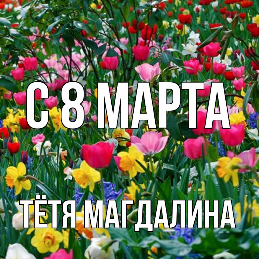Открытка на каждый день с именем, Тётя-Магдалина С 8 марта с международным женским днем поздравления для женщины Прикольная открытка с пожеланием онлайн скачать бесплатно 