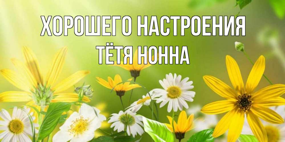 Открытка на каждый день с именем, Тётя-Нонна Хорошего настроения цветы Прикольная открытка с пожеланием онлайн скачать бесплатно 