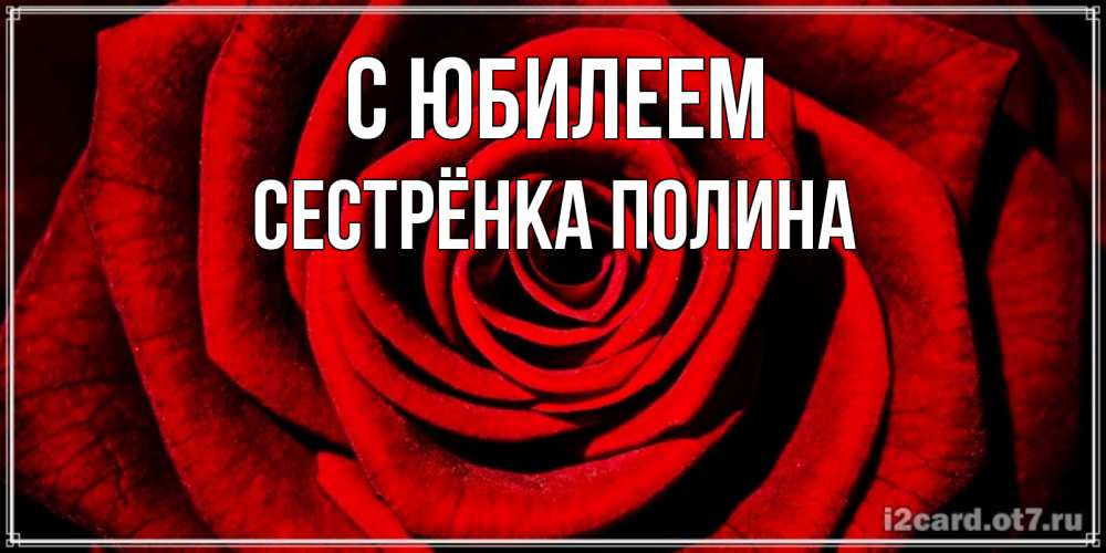 Открытка на каждый день с именем, Сестрёнка-Полина С юбилеем алая роза Прикольная открытка с пожеланием онлайн скачать бесплатно 