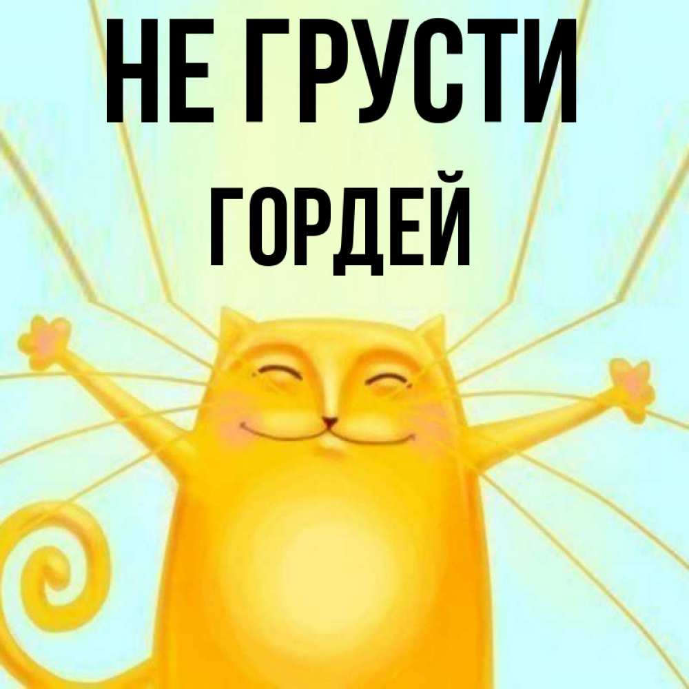 Открытка на каждый день с именем, Гордей Не грусти обнимашки усатые Прикольная открытка с пожеланием онлайн скачать бесплатно 