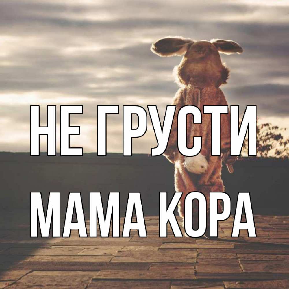Открытка на каждый день с именем, Мама-Кора Не грусти со спины Прикольная открытка с пожеланием онлайн скачать бесплатно 