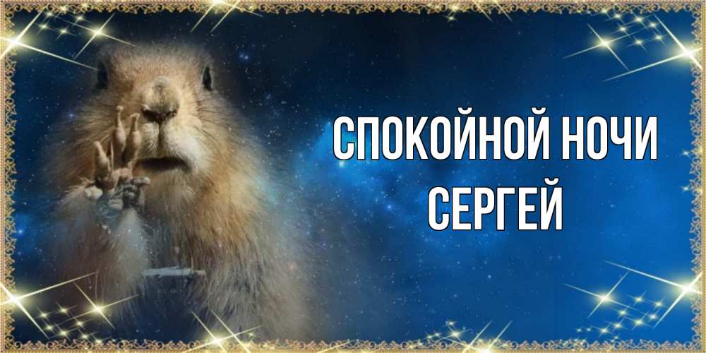Открытка на каждый день с именем, Сергей Спокойной ночи спокойной ночи сладких снов Прикольная открытка с пожеланием онлайн скачать бесплатно 