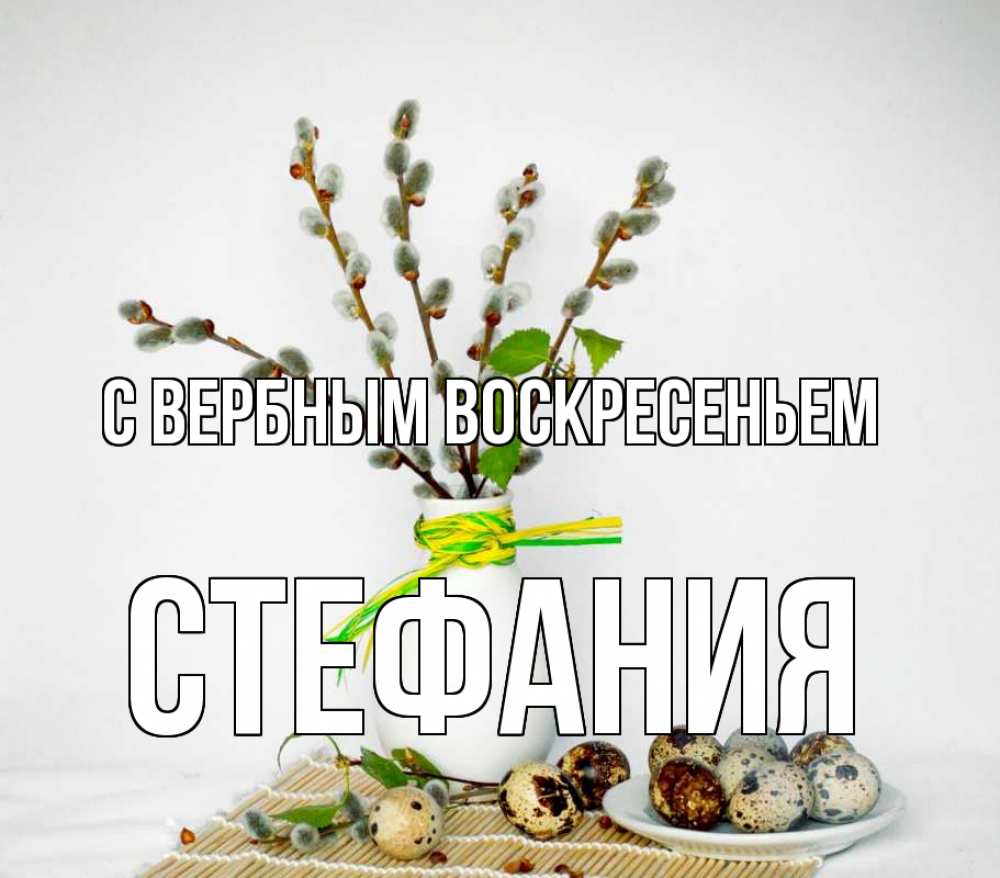 Открытка на каждый день с именем, Стефания С вербным воскресеньем верба Прикольная открытка с пожеланием онлайн скачать бесплатно 
