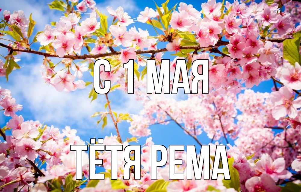 Открытка на каждый день с именем, Тётя-Рема С 1 мая С 1 мая Прикольная открытка с пожеланием онлайн скачать бесплатно 