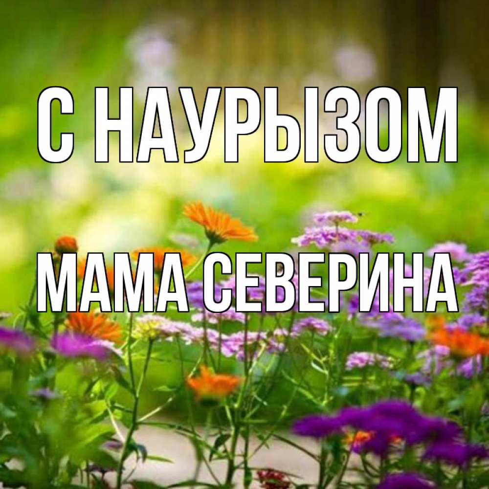 Открытка на каждый день с именем, Мама-Северина С наурызом цветы Прикольная открытка с пожеланием онлайн скачать бесплатно 