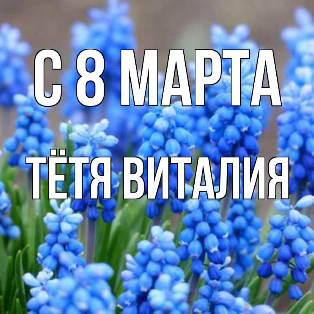 Открытка на каждый день с именем, Тётя-Виталия С 8 марта Поздравительная открытка для женщин с цветами на праздничную дату Прикольная открытка с пожеланием онлайн скачать бесплатно 